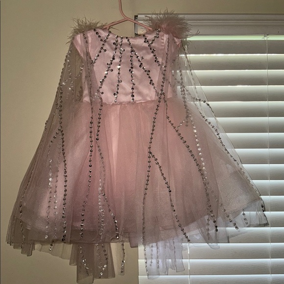 Pink Tulle Dress with Sequin Details